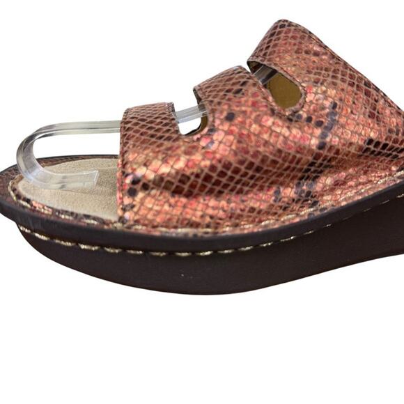 Alegria PG Lite Fiona Copper Snake Print Slides Slip On Sandals Shoes sz 39 / 9 - Picture 5 of 16